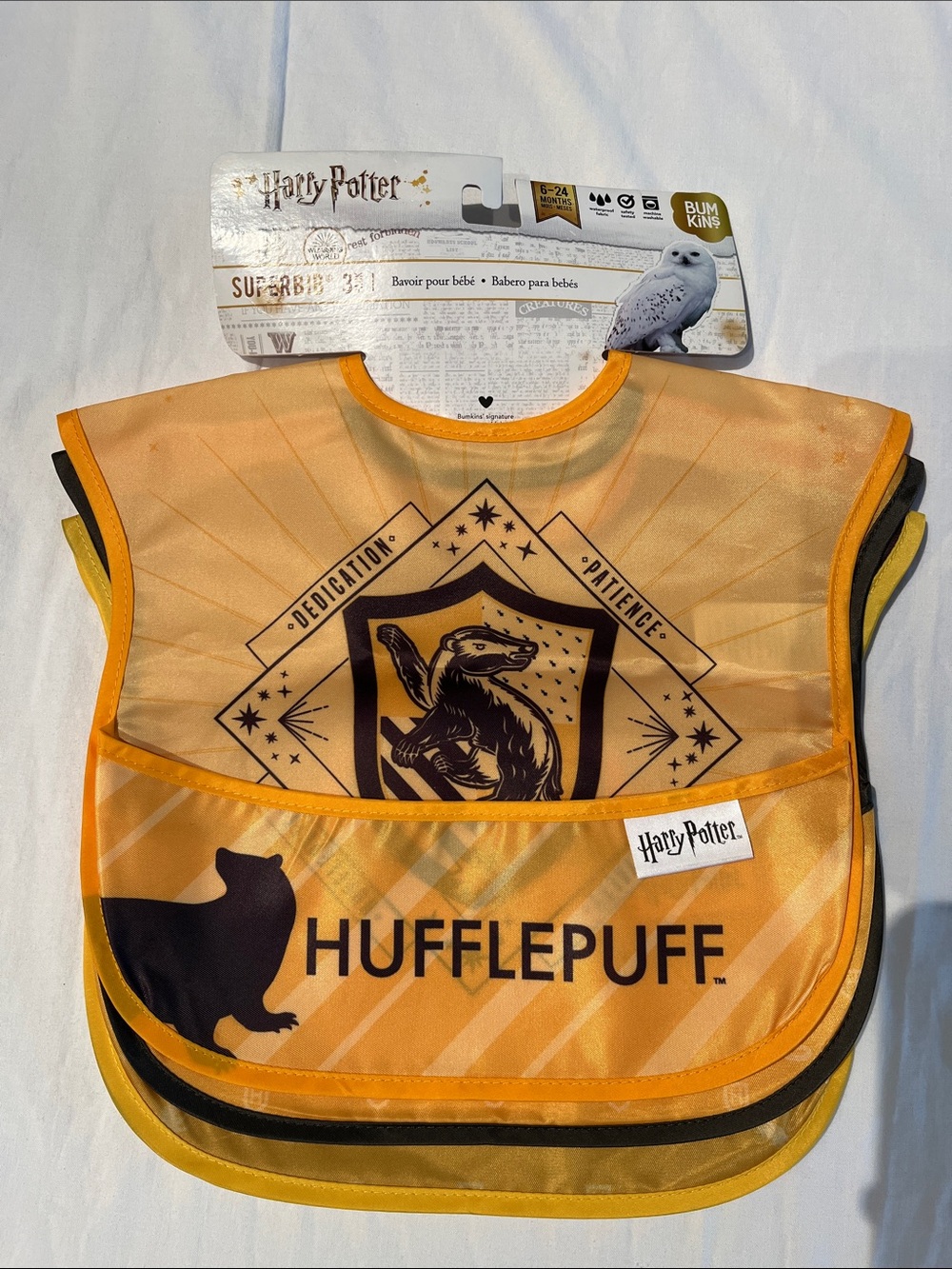 NWT Hufflepuff Baby Bibs - 3 Pack